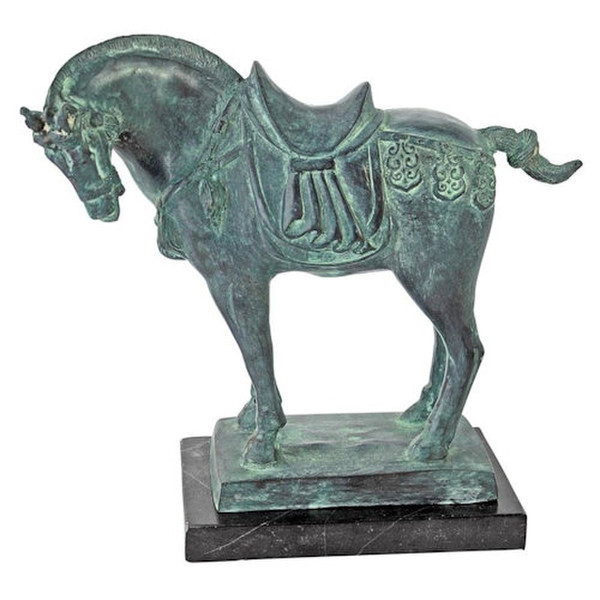 Tang Dynasty Horse Lost Wax Bronze Statue Asian Decor comfortable afterlife
